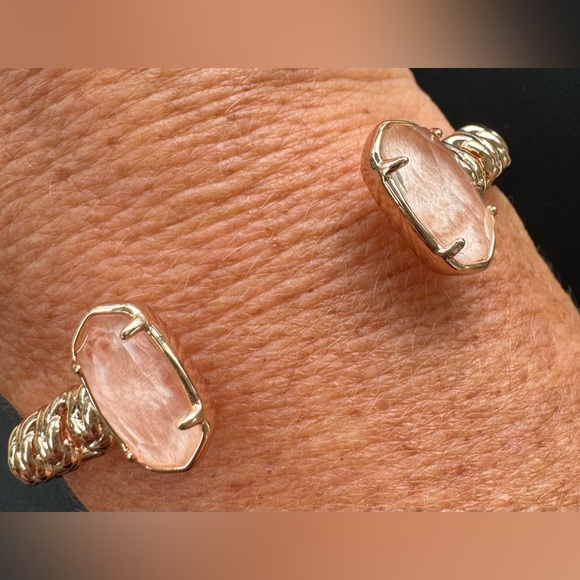 Kendra Scott Gold Elton Macrame Cuff Bracelet Rose Gold & Rose Blush - Picture 1 of 7